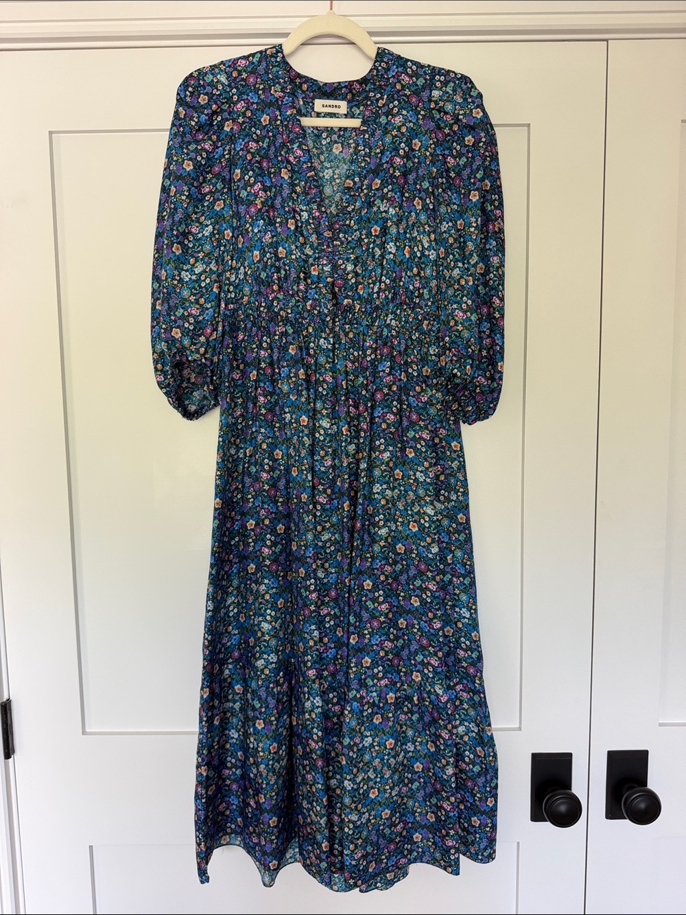 Sandro Teal and Blue Floral Dress